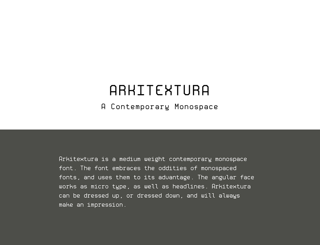 Beispiel einer Arkitextura-Schriftart #1
