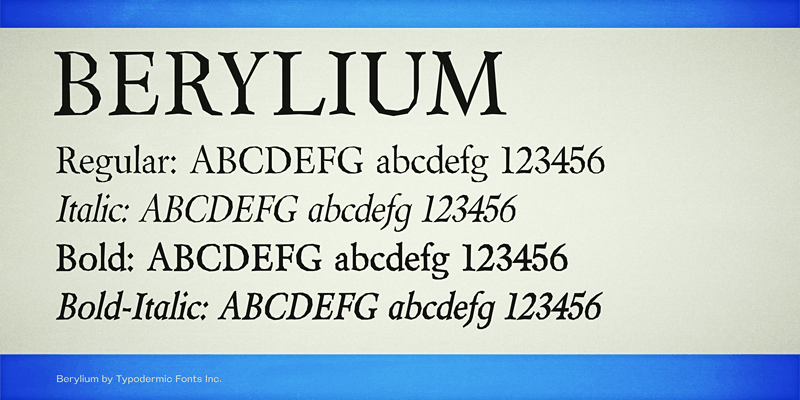 Beispiel einer Berylium-Schriftart #1