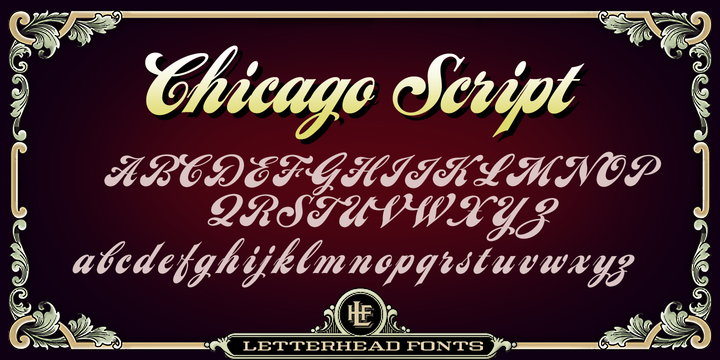Beispiel einer LHF Chicago Script-Schriftart #1