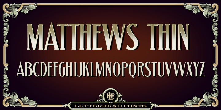 Beispiel einer LHF Matthews Thin-Schriftart #1