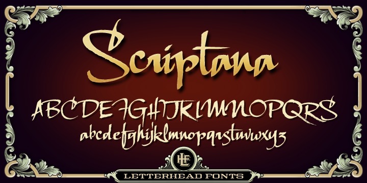 Beispiel einer LHF Scriptana-Schriftart #1