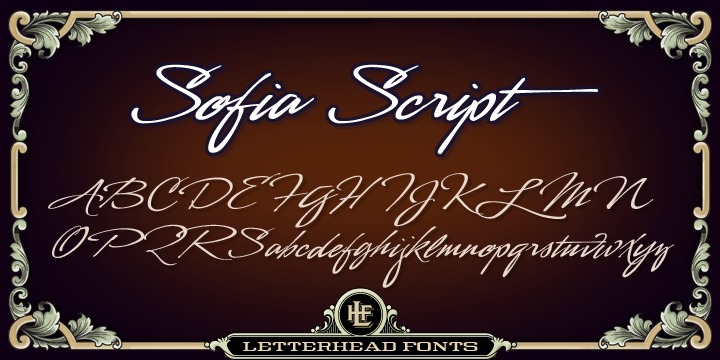 Beispiel einer LHF Sofia Script-Schriftart #1