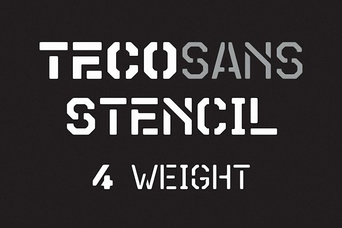 Beispiel einer Teco Sans Stencil-Schriftart #1