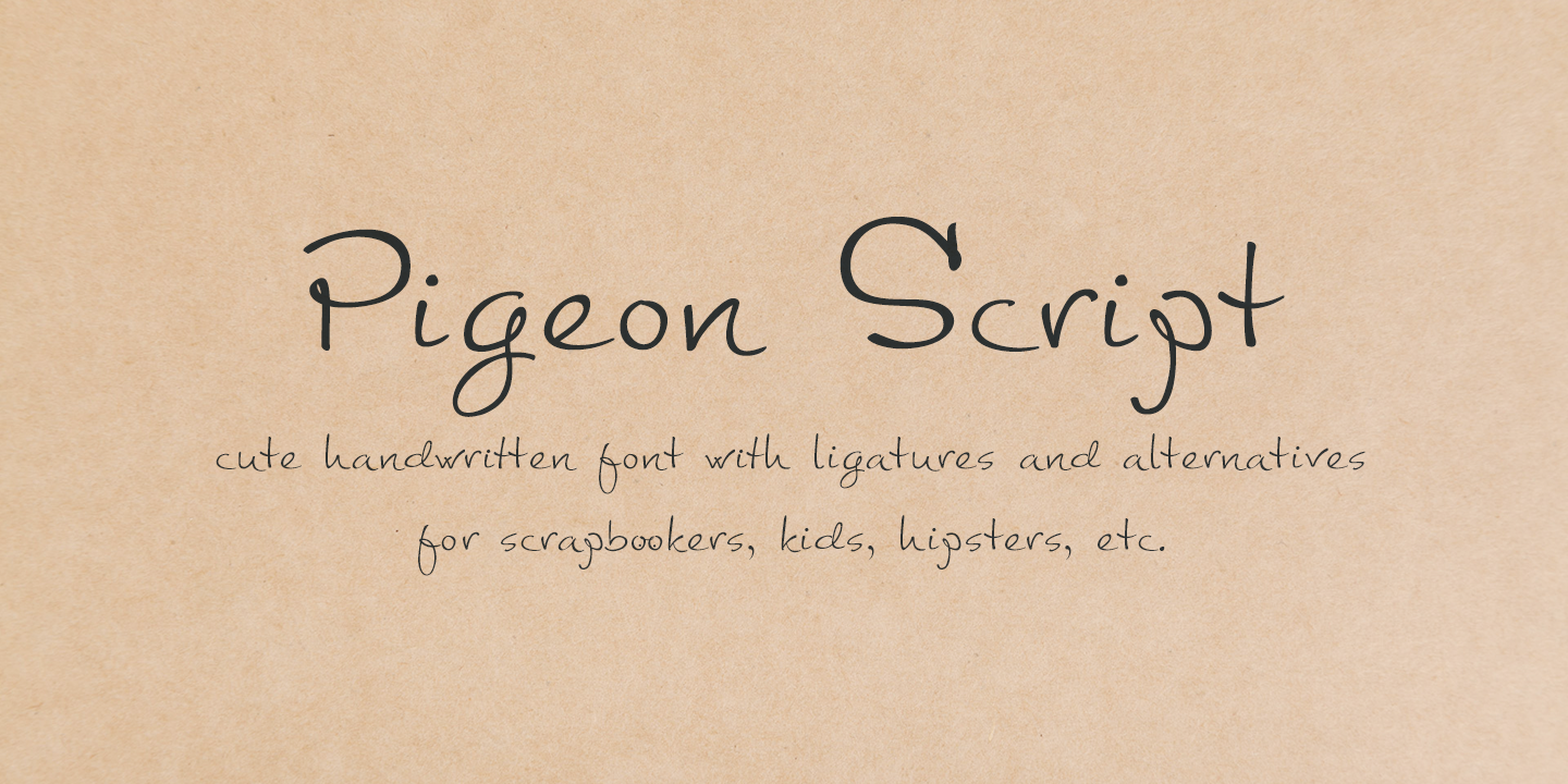 Beispiel einer Pigeon Script-Schriftart #1