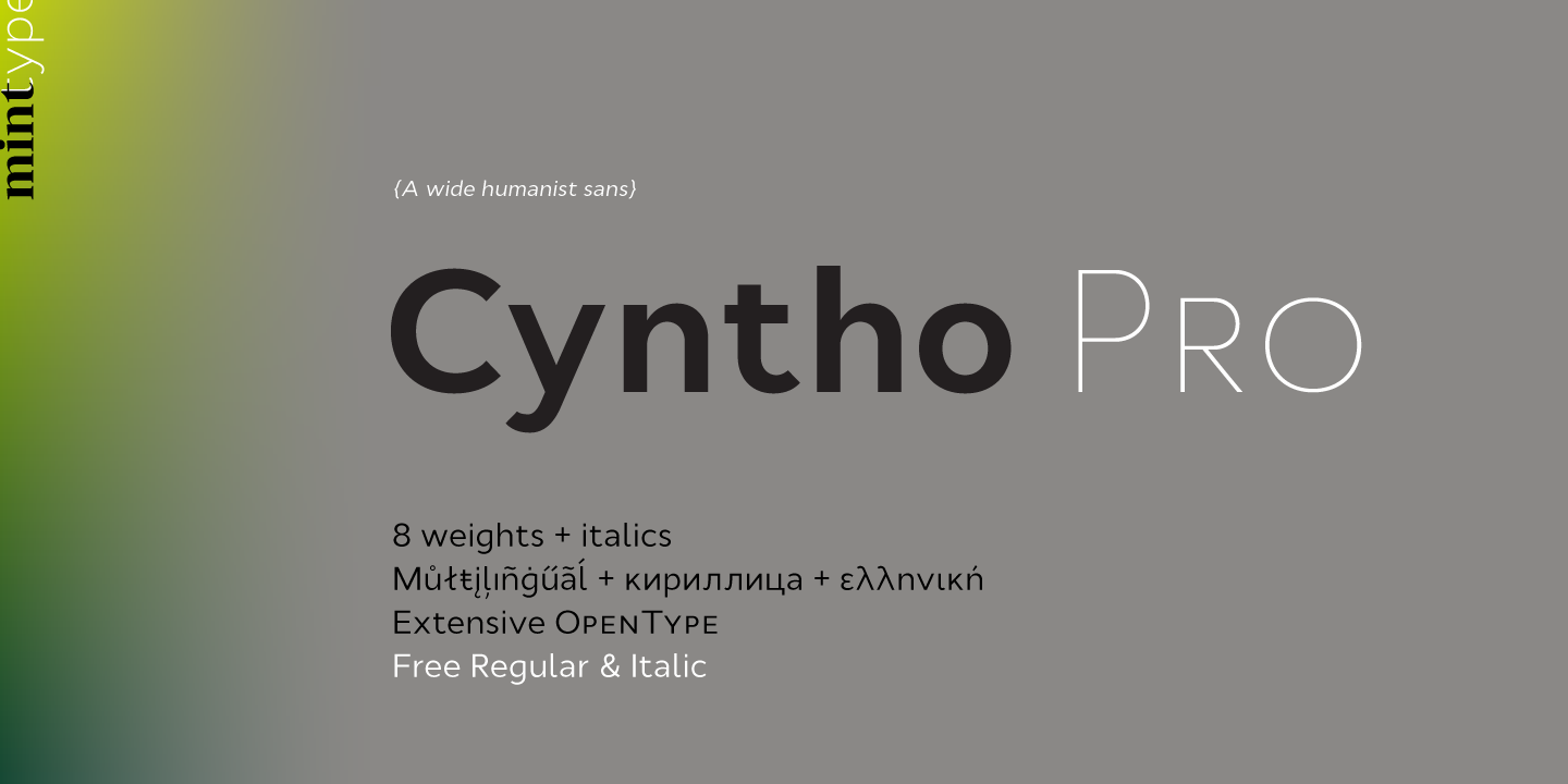 Beispiel einer Cyntho-Schriftart #1