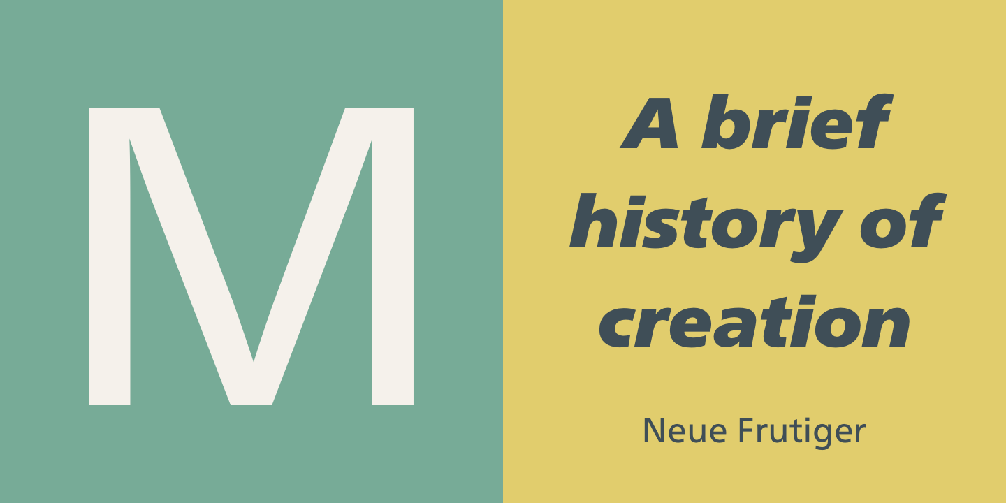 Beispiel einer Frutiger Neue-Schriftart #1