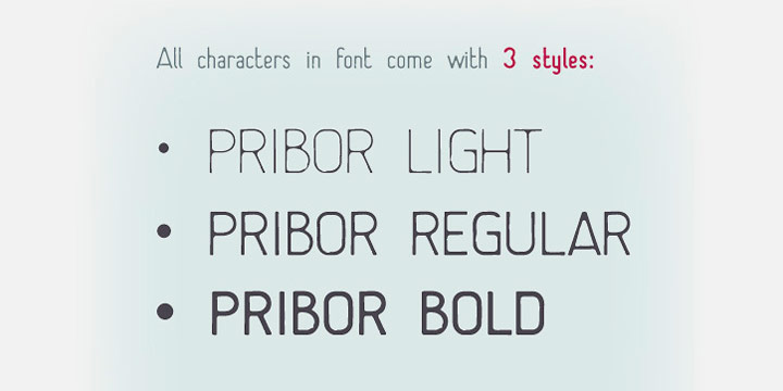 Beispiel einer Pribor-Schriftart #1