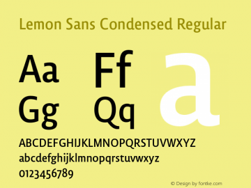 Beispiel einer Lemon Sans Condensed-Schriftart #1