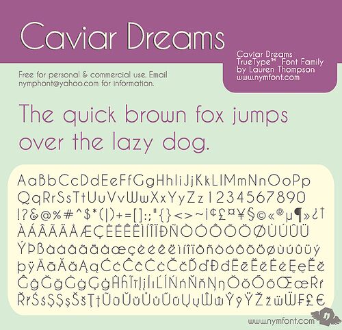 Beispiel einer CAVIAR DREAMS-Schriftart #1