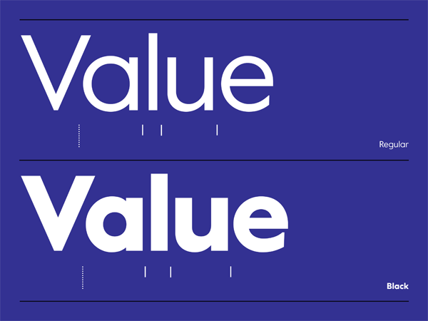 Beispiel einer Value Sans Pro-Schriftart #1