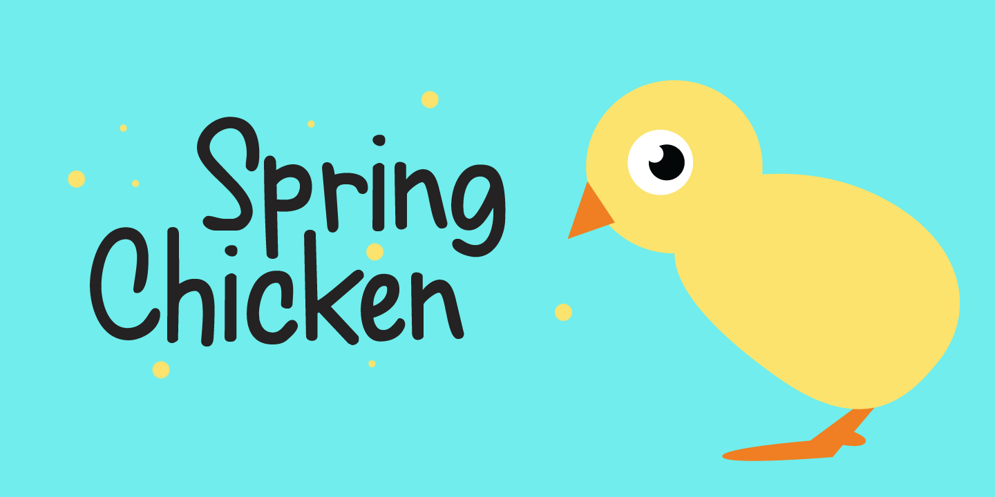 Beispiel einer Spring Chicken-Schriftart #1