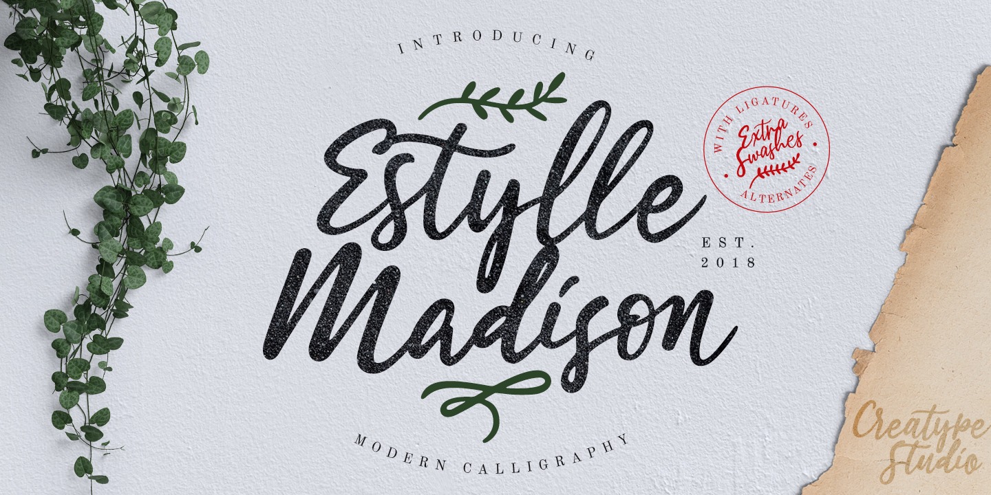 Beispiel einer Estylle Madison-Schriftart #1