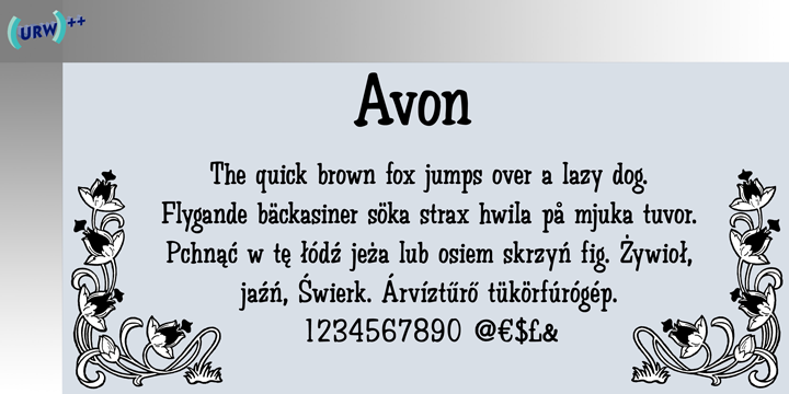 Schriftart AVON