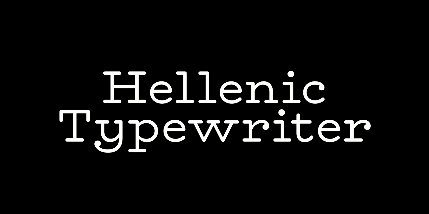 Beispiel einer Hellenic Typewriter-Schriftart #1