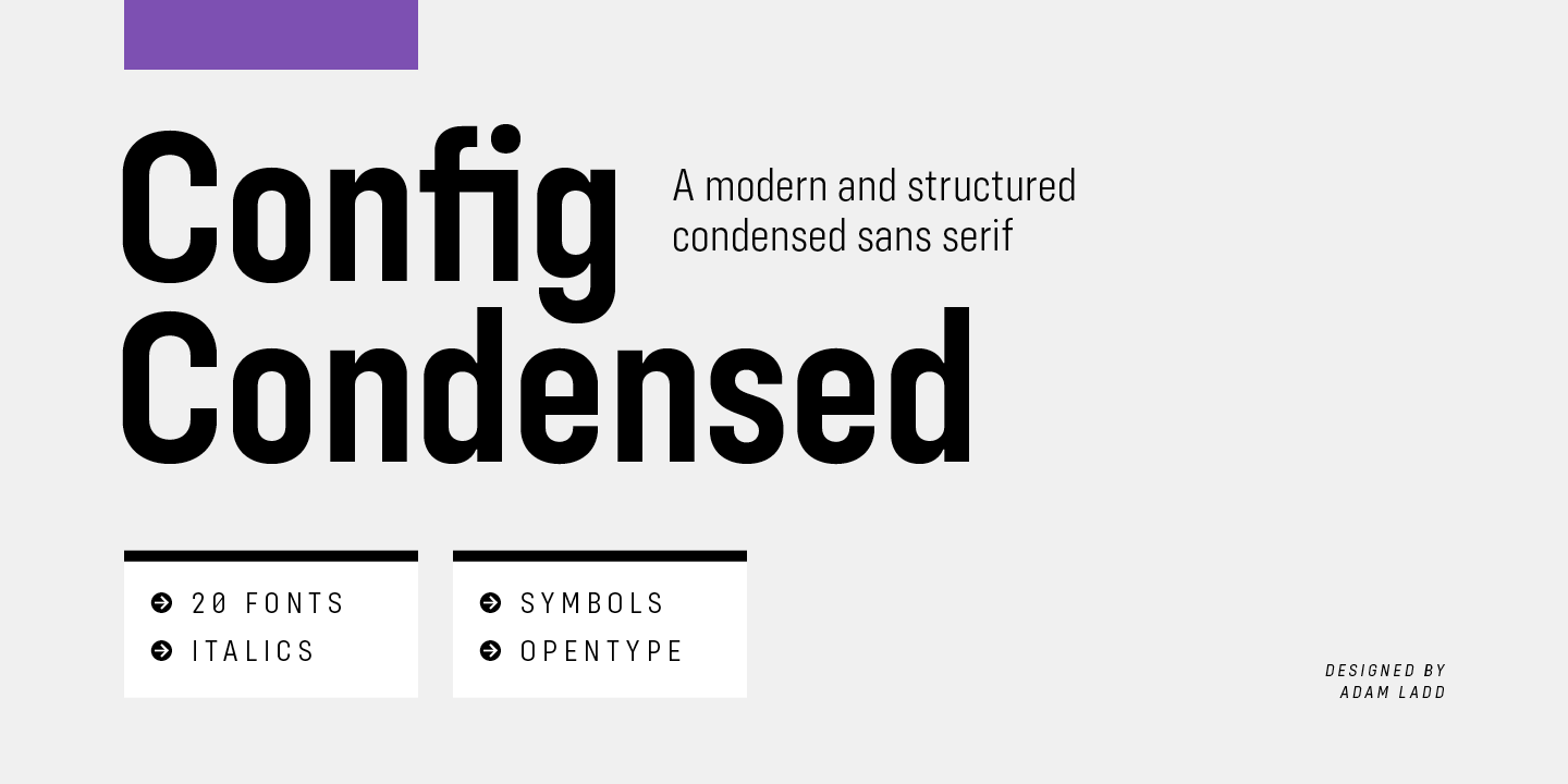 Schriftart Config Condensed