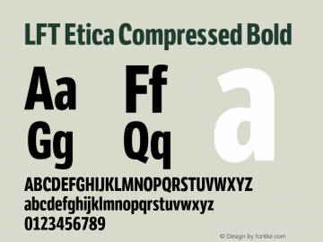 Beispiel einer LFT Etica Compressed-Schriftart #1