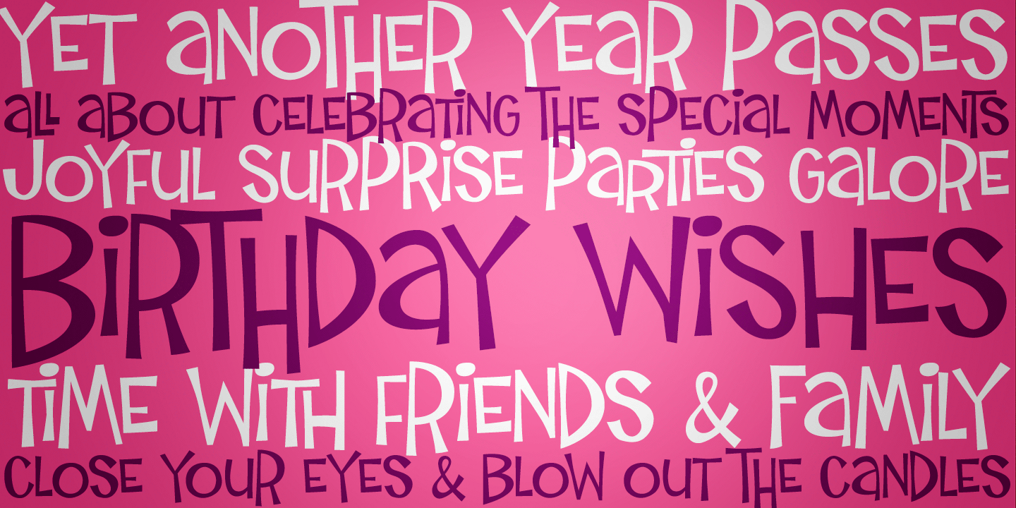 Beispiel einer Birthday Wish PB-Schriftart #1