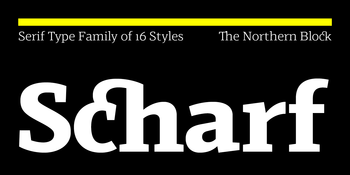 Schriftart Scharf