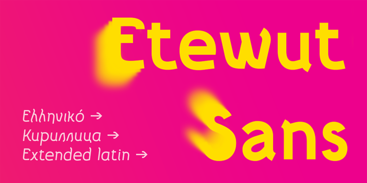Beispiel einer Etewut Sans-Schriftart #1