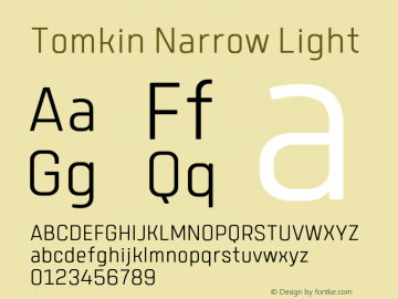 Beispiel einer Tomkin Narrow-Schriftart #1