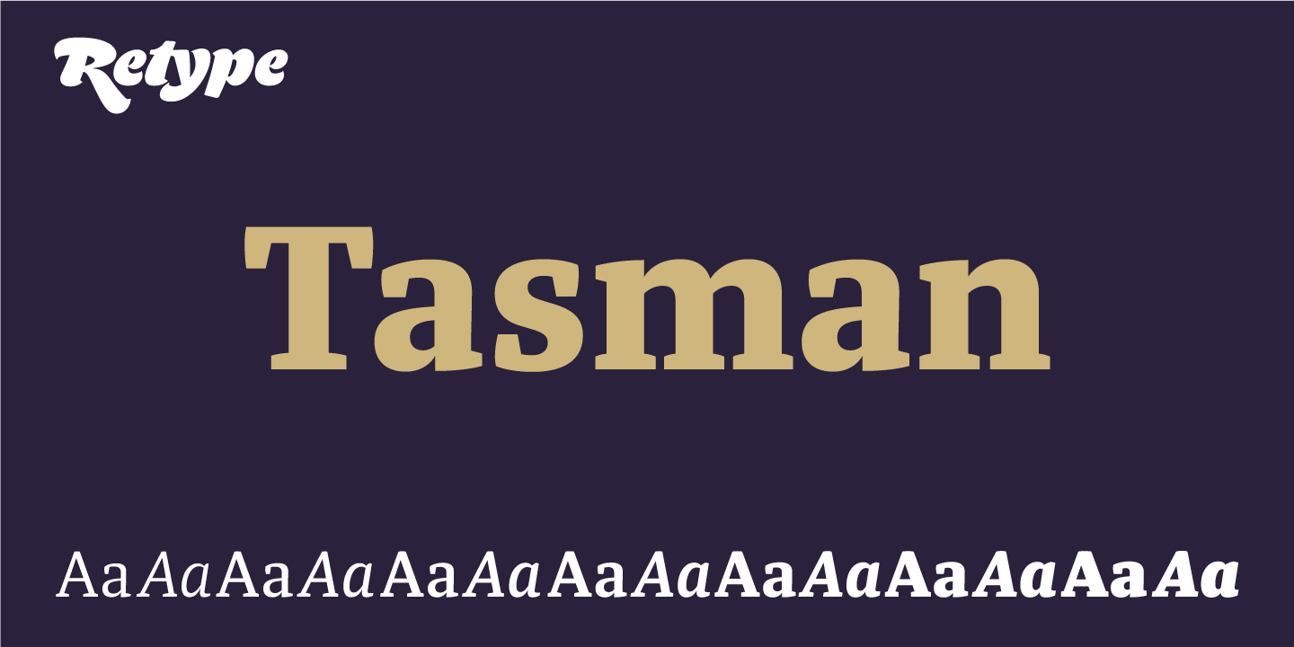Beispiel einer Tasman-Schriftart #1