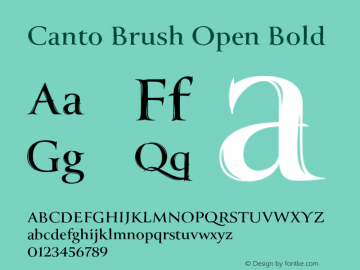 Beispiel einer Canto Brush Open-Schriftart #1