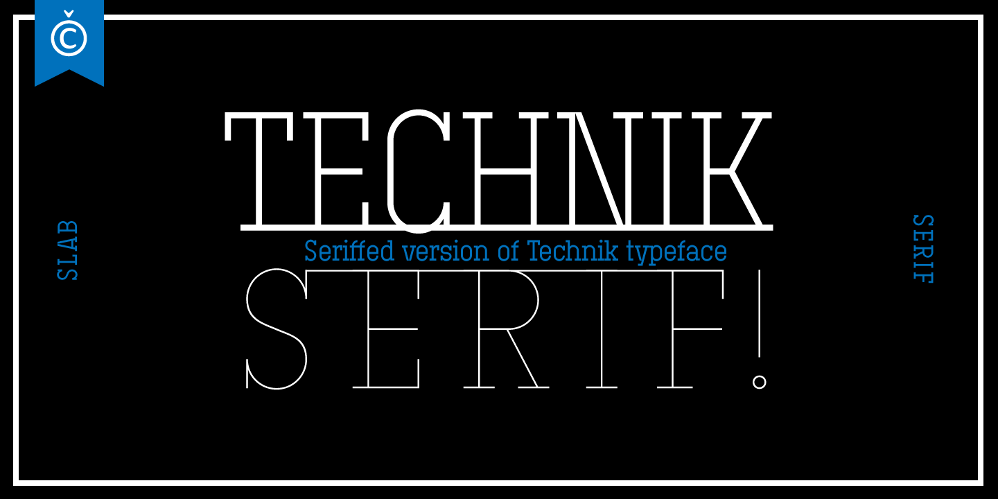 Beispiel einer Technik Serif-Schriftart #1