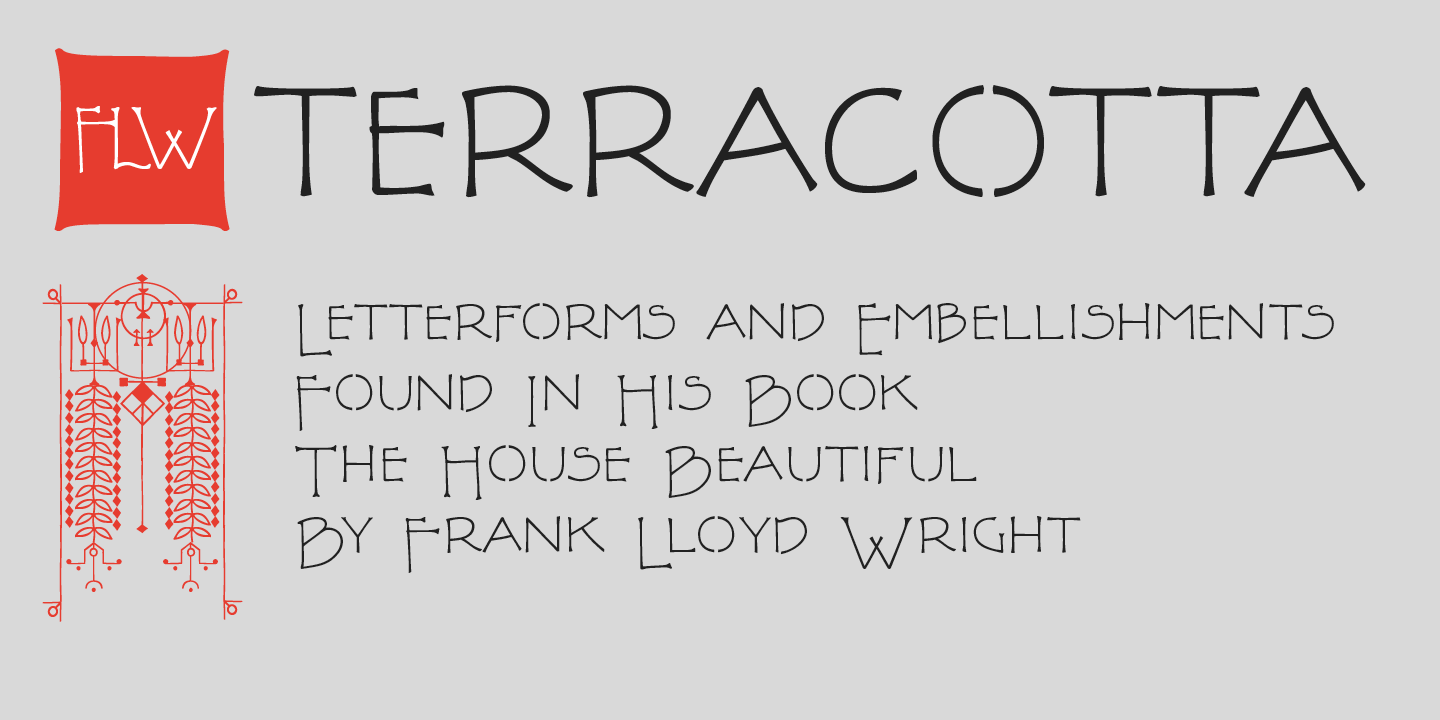 Beispiel einer P22 FLW Terracotta-Schriftart #1