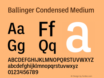 Beispiel einer Ballinger Condensed-Schriftart #1