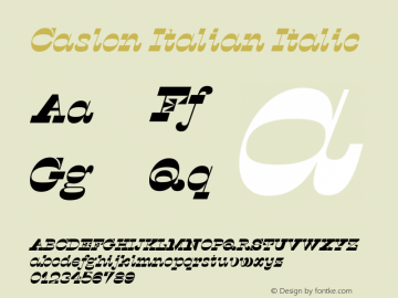 Beispiel einer Caslon Italian-Schriftart #1