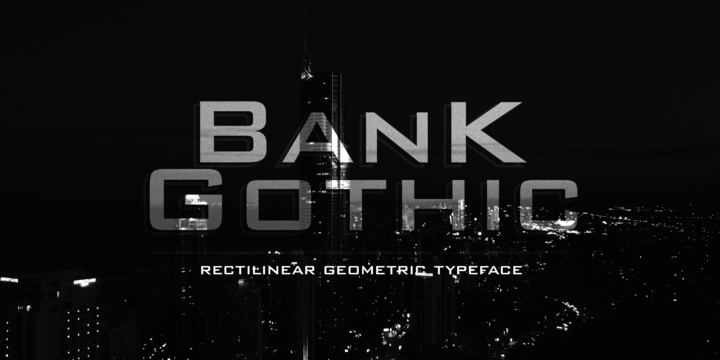 Beispiel einer Bank Gothic-Schriftart #1
