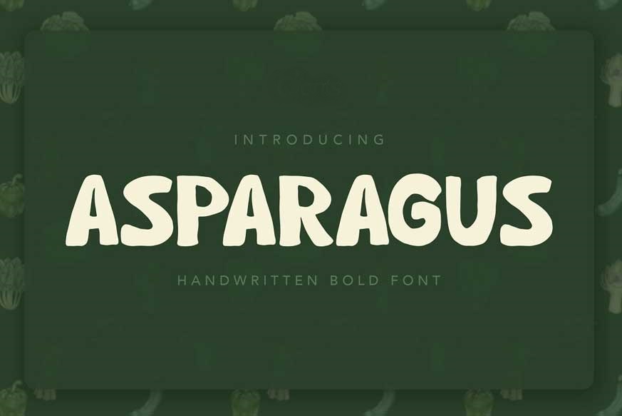 Beispiel einer Asparagus-Schriftart #1