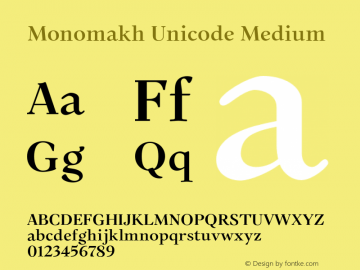 Beispiel einer Monomakh Unicode-Schriftart #1