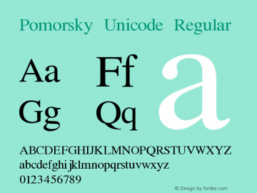 Beispiel einer Pomorsky Unicode-Schriftart #1