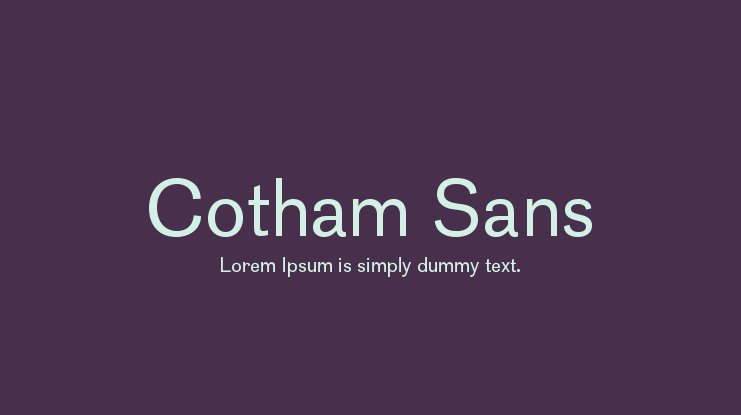 Beispiel einer Cotham Sans-Schriftart #1