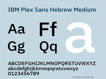 Schriftart IBM Plex Sans Hebrew