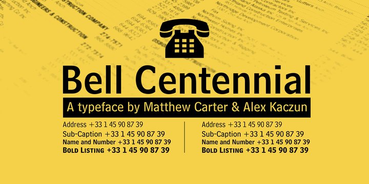Schriftart Bell Centennial