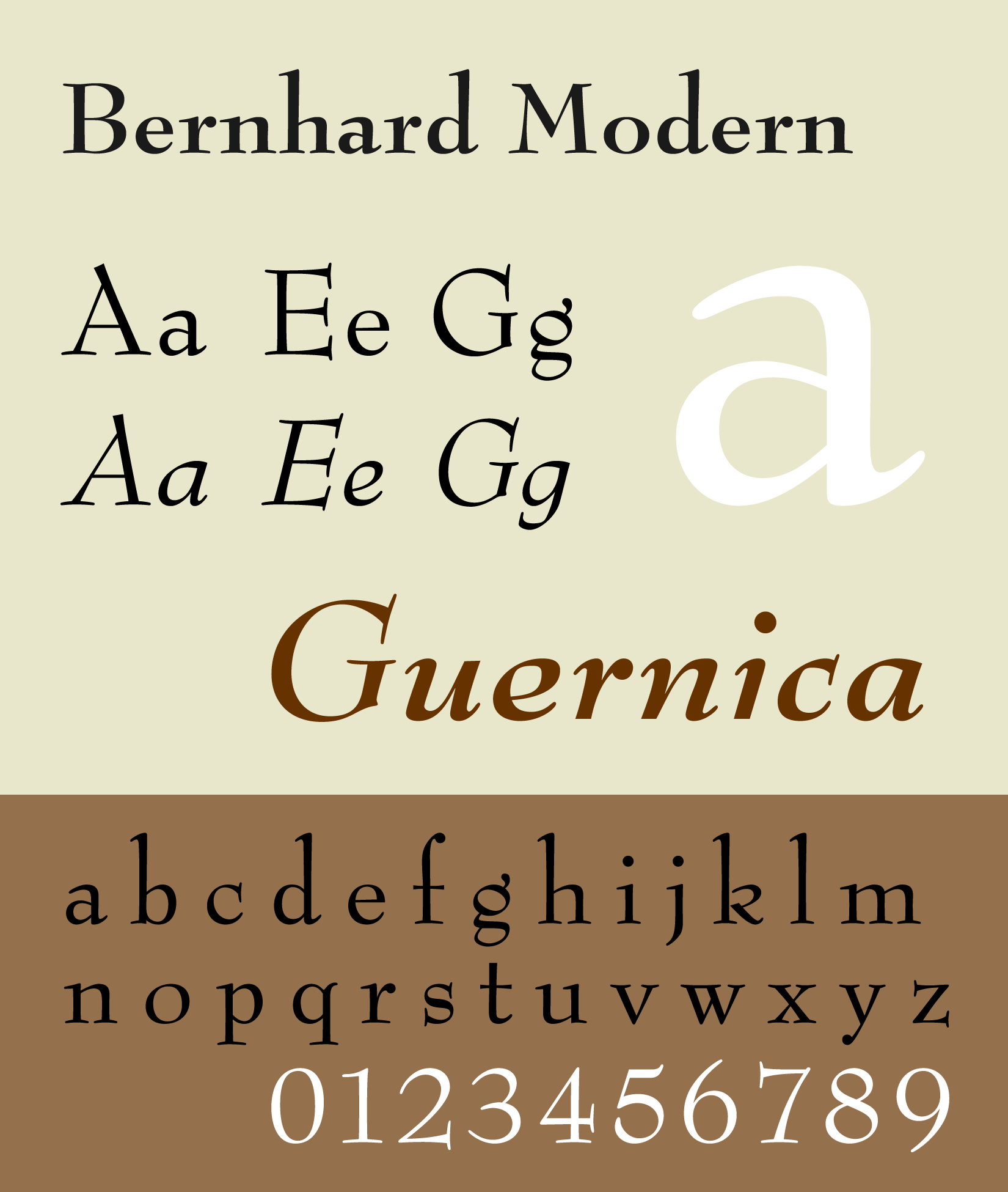 Beispiel einer Bernhard Modern-Schriftart #1