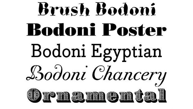 Beispiel einer Bodoni Brush-Schriftart #1