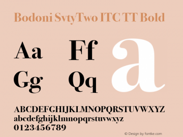 Schriftart Bodoni SvtyTwo