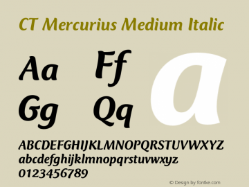 Beispiel einer CT Mercurius-Schriftart #1