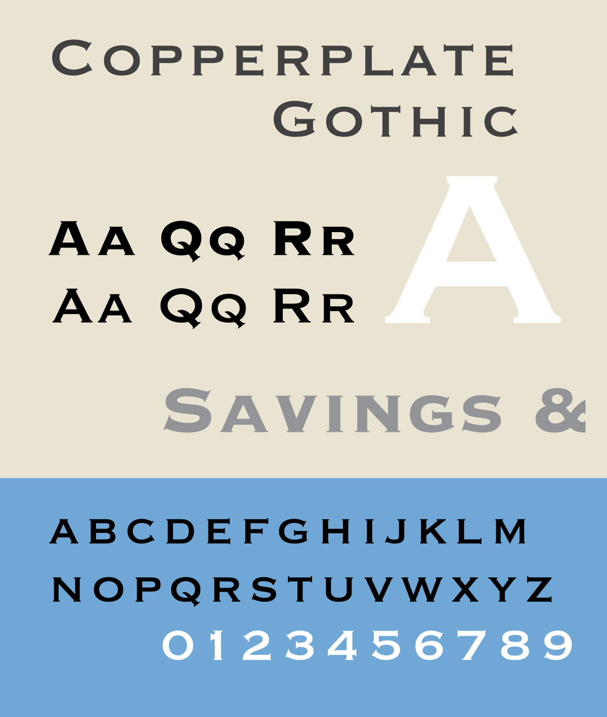 Beispiel einer Copperplate Gothic-Schriftart #1