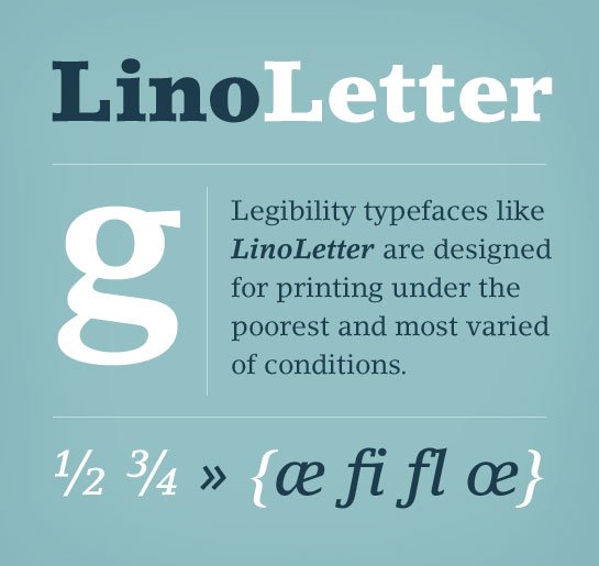 Beispiel einer Lino Letter-Schriftart #1