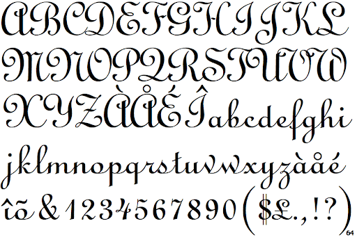 Beispiel einer LinoScript-Schriftart #1