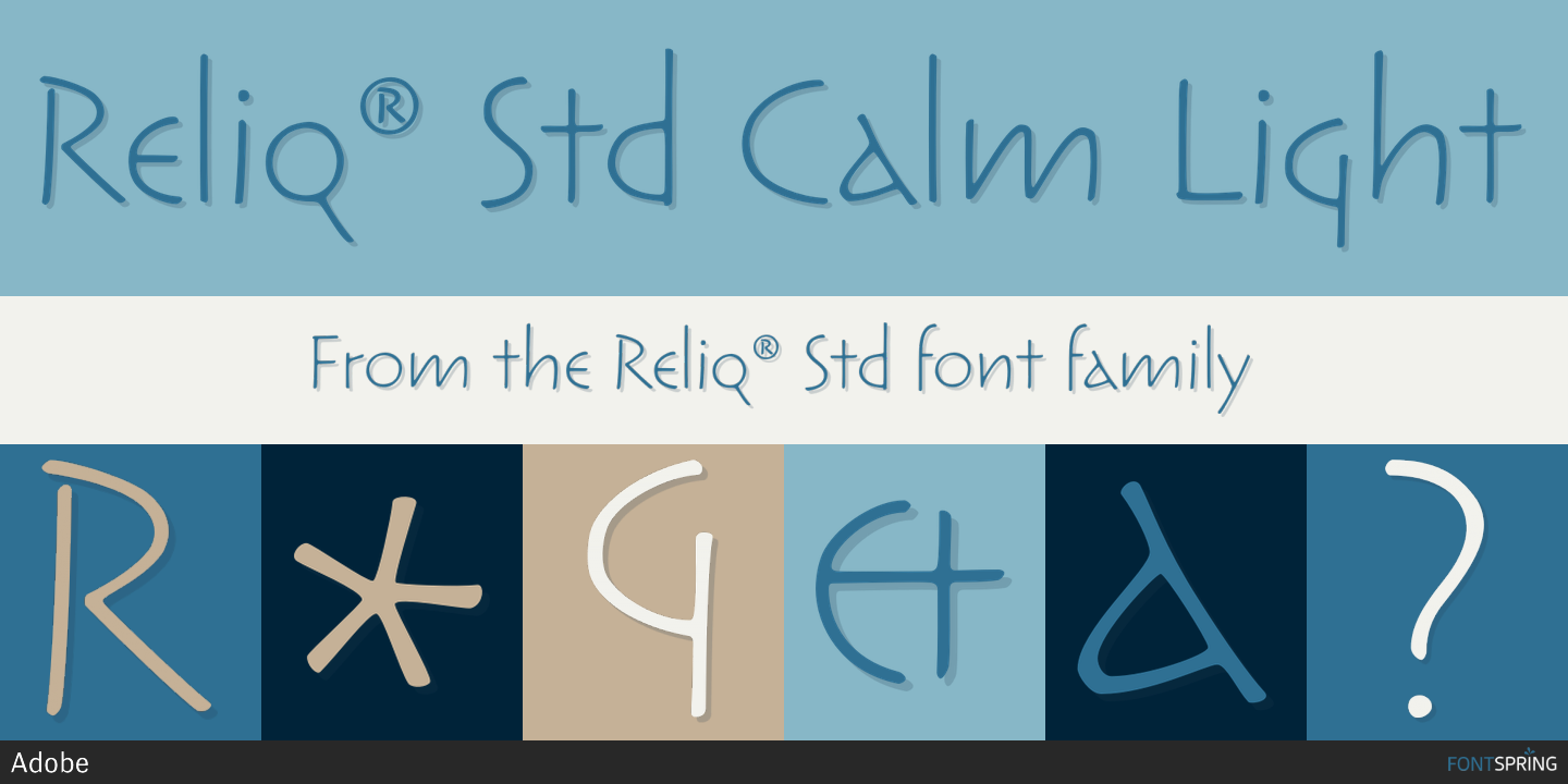 Schriftart Reliq