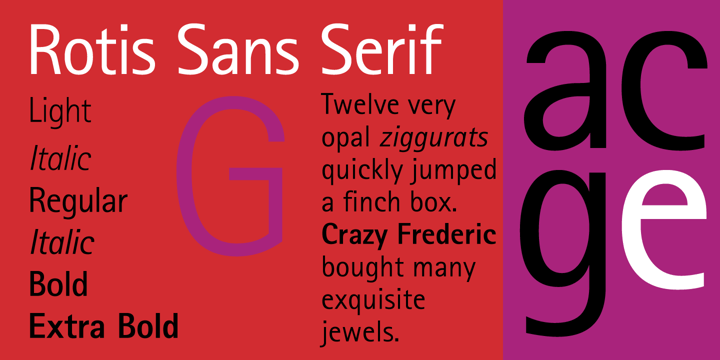 Beispiel einer Rotis Sans Serif Std-Schriftart #1