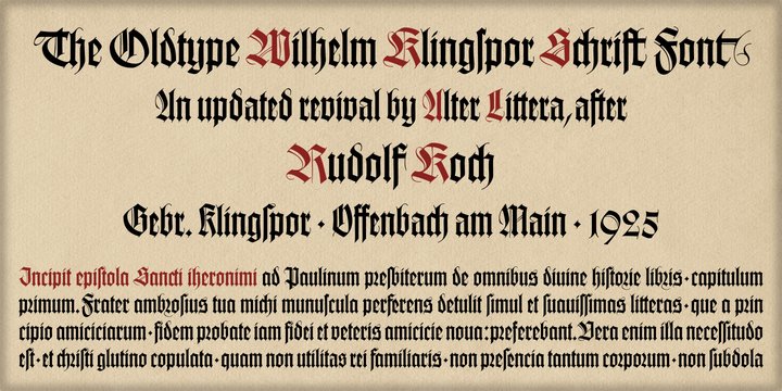 Beispiel einer Wilhelm Klingspor Gotisch-Schriftart #1