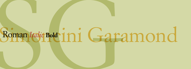 Beispiel einer Simoncini Garamond-Schriftart #1
