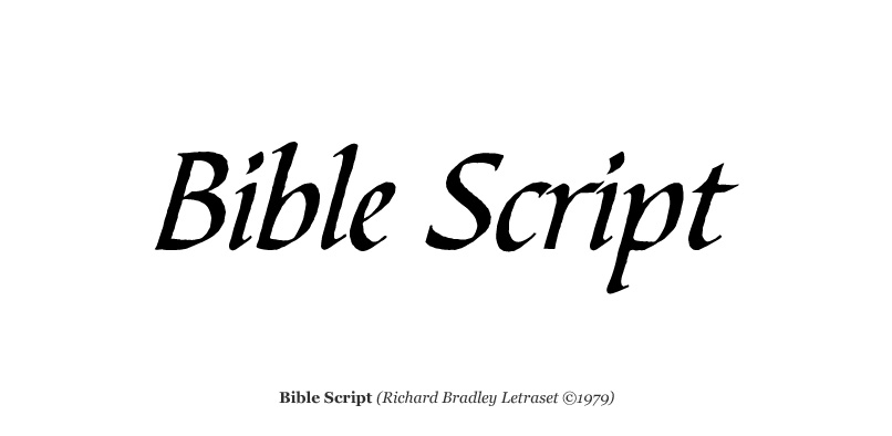 Beispiel einer Bible Script-Schriftart #1