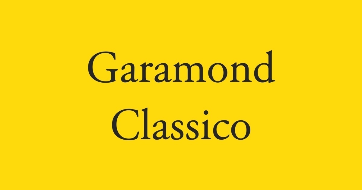 Beispiel einer Garamond Classico-Schriftart #1